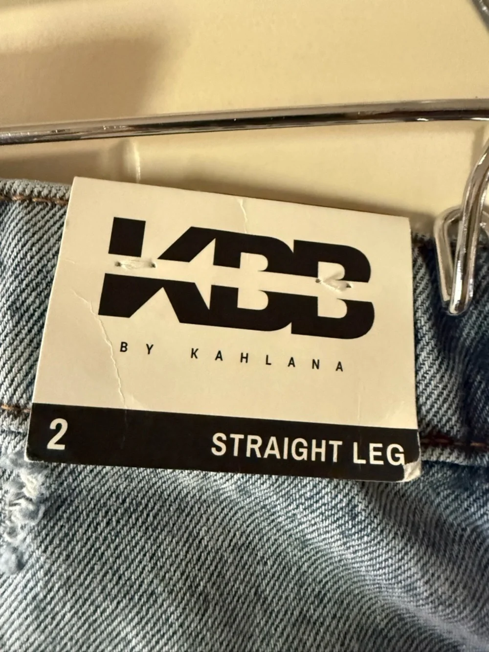 KBB Women's Light Blue Straight-Leg Jeans with Distressed Detail NWT - Picture 5 of 6